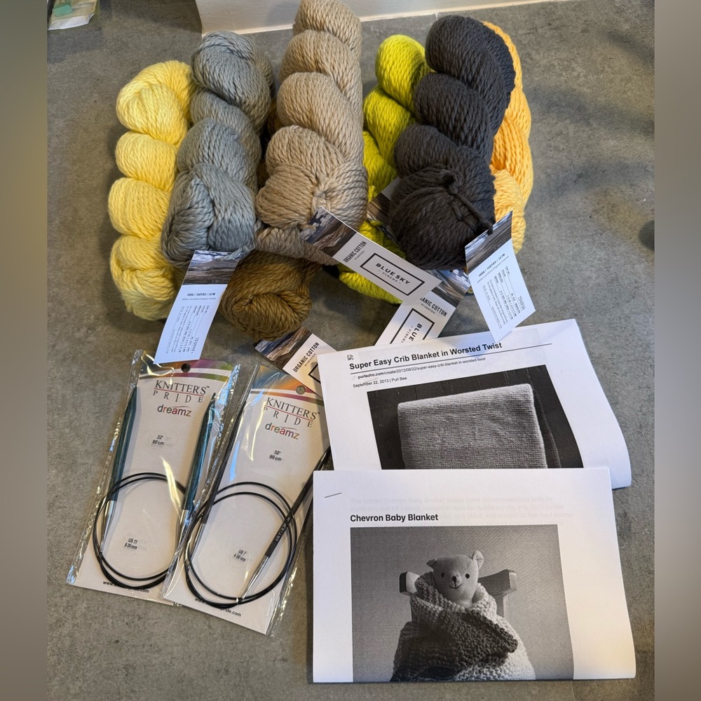 Fab Fabulousyarn.com Baby Blanket Kit with Blue Sky Fibers Kit